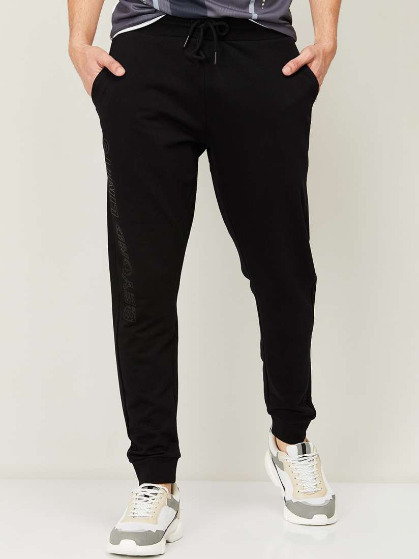 Buy Kappa Men Black Typography Slim Fit Cotton Joggers Track Pants for Men 17522356 Myntra