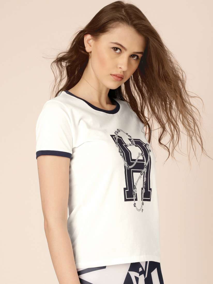 Buy Tommy Hilfiger By Gigi Hadid Women White Printed Round Neck T Shirt Tshirts for Women Myntra