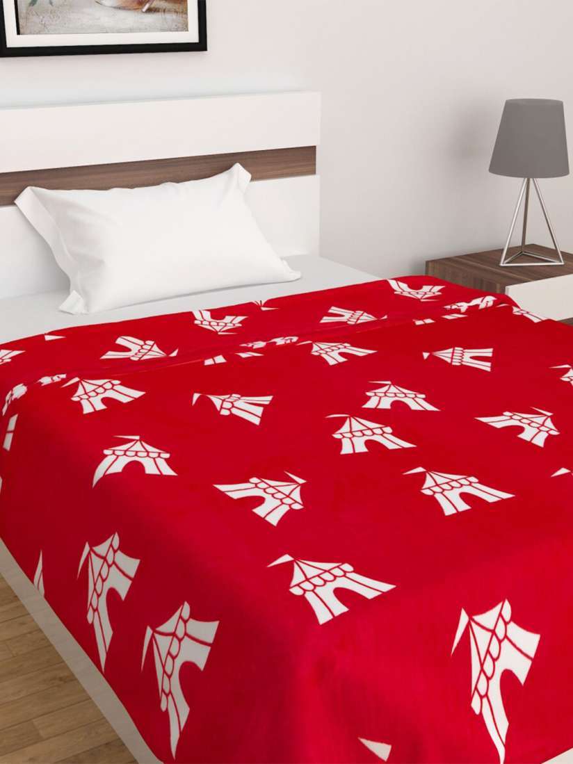 Buy Home Centre Red 150 GSM Soft Single Bed Blanket Blankets Quilts and Dohars for Unisex 17538708 Myntra