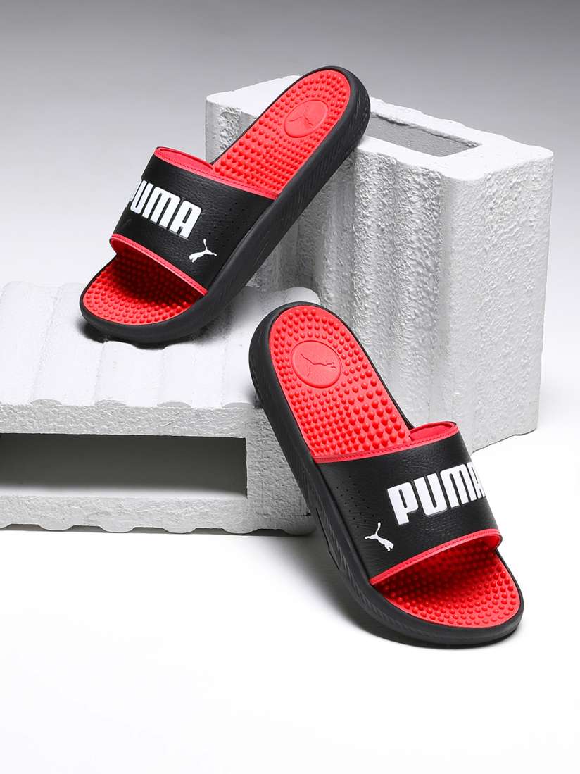 Buy Puma Men Black Red Softride Slide Massage Sliders Flip Flops for Men 17543212 Myntra