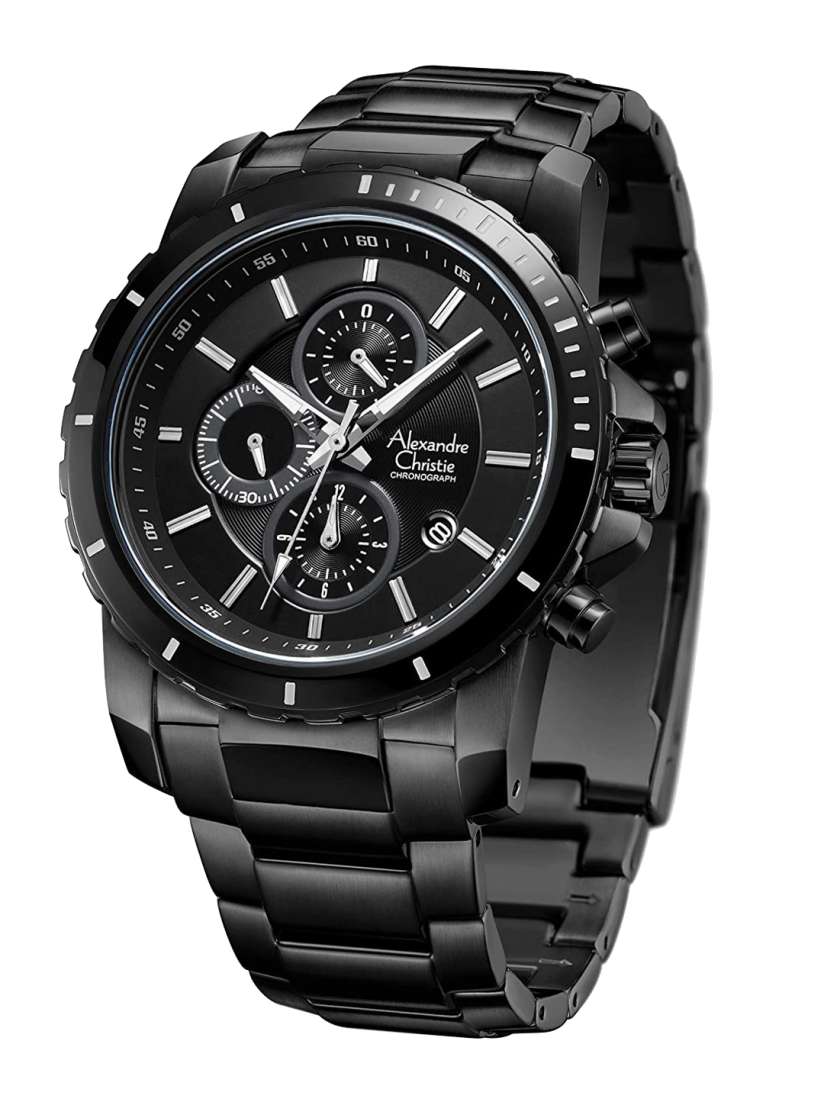 Buy Alexandre Christie Men Black Dial Black Stainless Steel Bracelet Style Straps Analogue Watch 6141MCBIPBA Watches for Men 17543268 Myntra