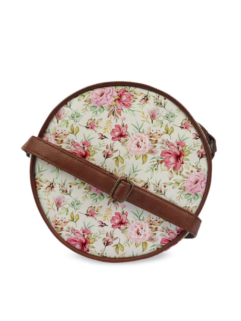 Buy Crazy Corner Beige Floral Printed Round Sling Bag Handbags for Women 17546604 Myntra