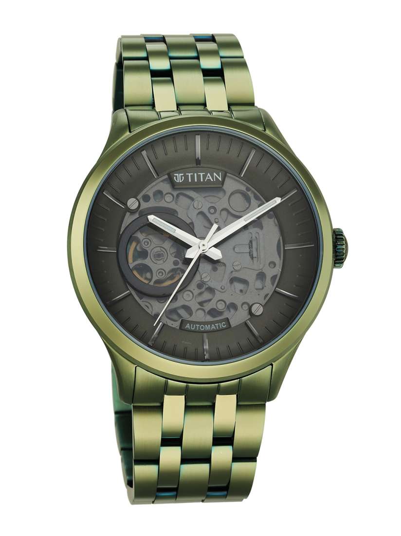 Skeleton watch metal strap cheap