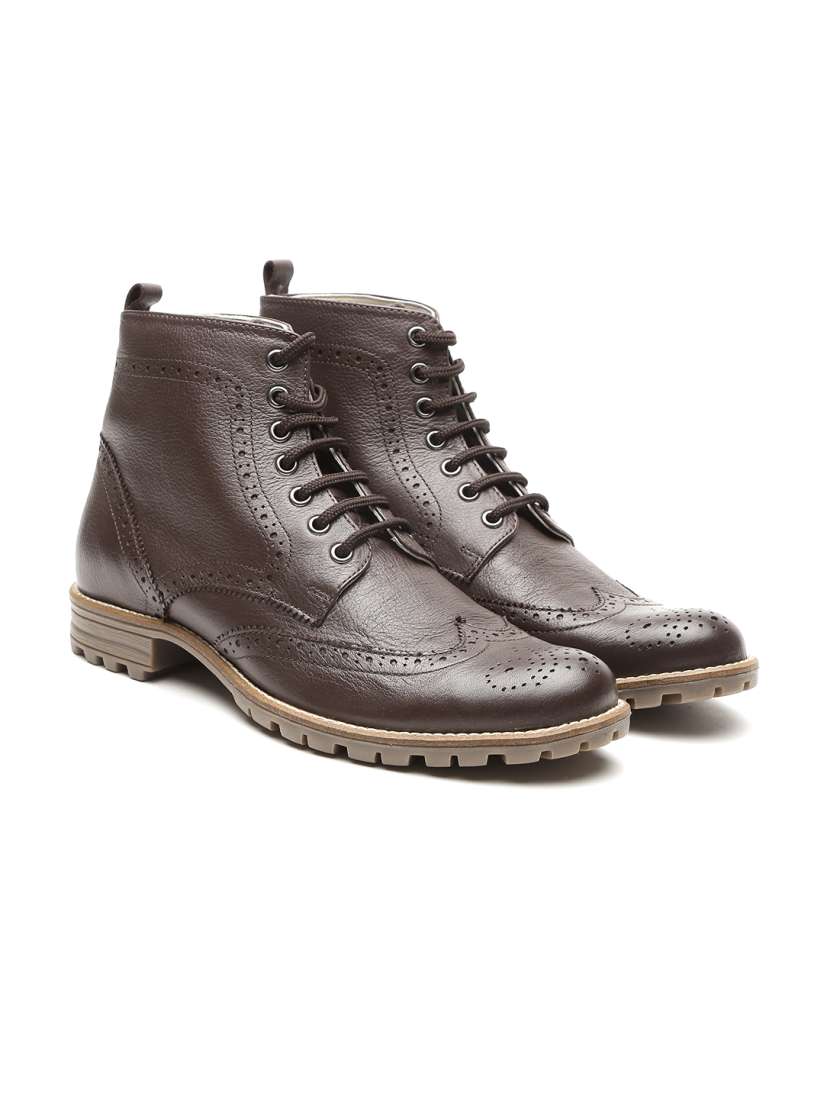 Buy United Colors of Benetton Men Coffee Brown Genuine Leather Boots Boots for Men 1756094 Myntra