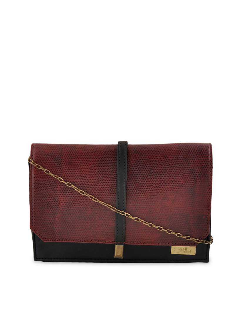 Buy yelloe Maroon Black Textured Clutch Clutches for Women 1756394 Myntra