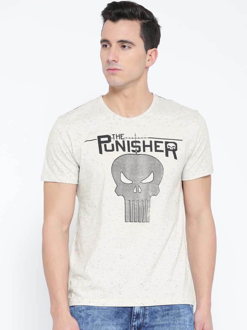 Buy Marvel Comics Punisher Featured White Tshirt for Men Tshirts for Men 1756775 Myntra