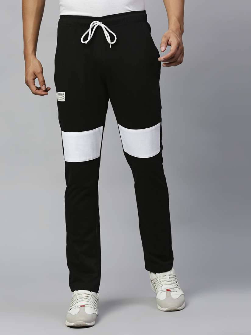 Buy Hubberholme Black Printed Detail Slim Track Pants Track Pants for Men 1757670 Myntra