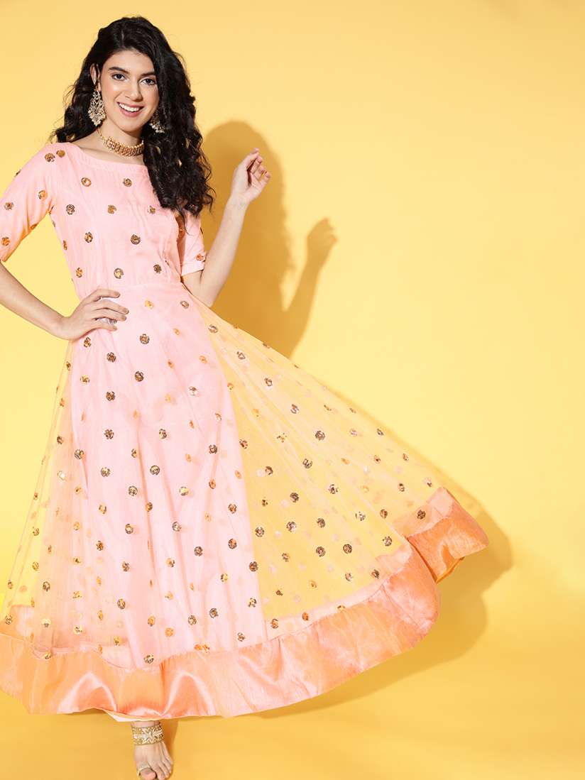 Buy Sangria Women Deep Pink Geometric Gowns for Days Ethnic Dresses for Women 17577114 Myntra