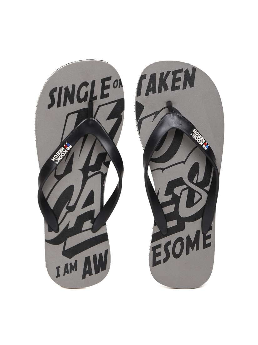 Buy Kook N Keech Men Black Grey Printed Flip Flops Flip Flops for Men 1757737 Myntra