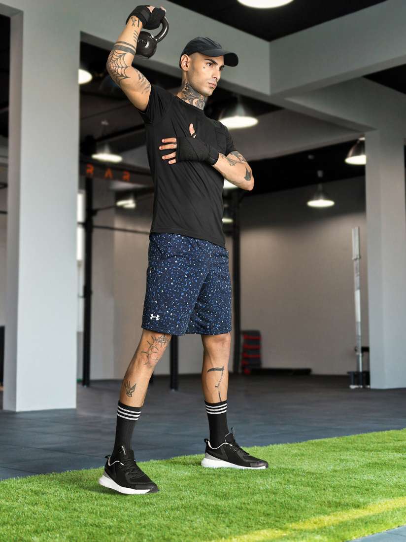 Buy UNDER ARMOUR Men Navy Blue Printed Tech Training or Gym Sports Shorts Shorts for Men 17579526 Myntra