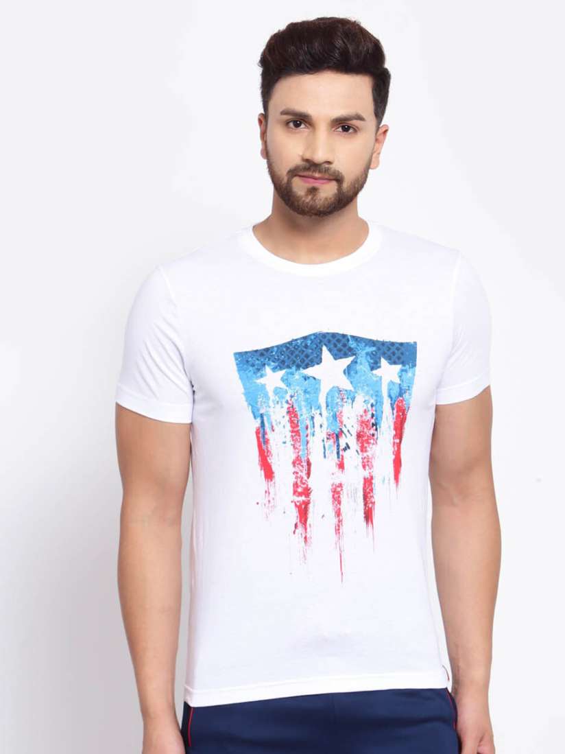 Buy SPORTO Men White Captain America Printed Cotton T shirt Tshirts for Men 17580270 Myntra