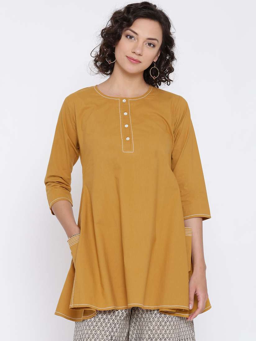 Yellow kurtis on myntra clearance