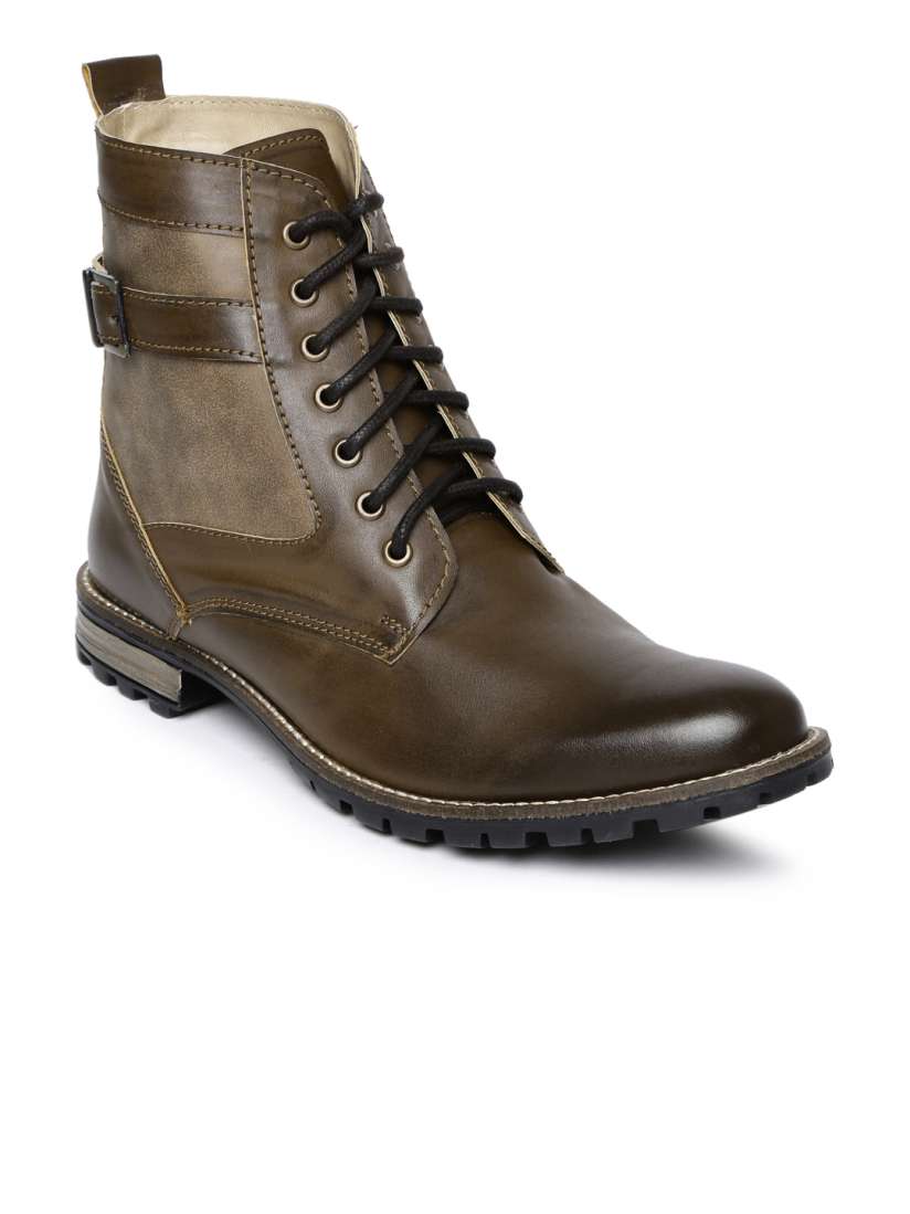 Buy Knotty Derby Men Brown Solid High Top Boots With Buckle Detail Casual Shoes for Men 1759053 Myntra