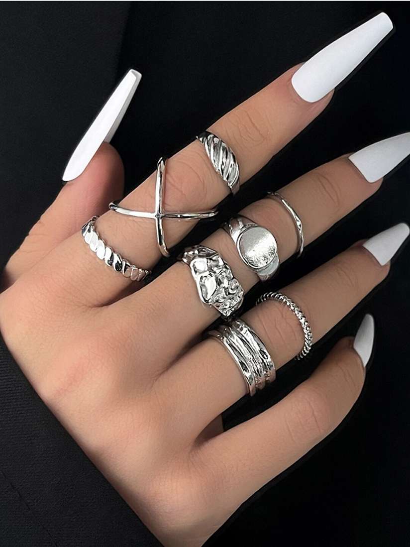 Shining Diva Midi Finger Rings Set Shining Diva Fashion Set Of