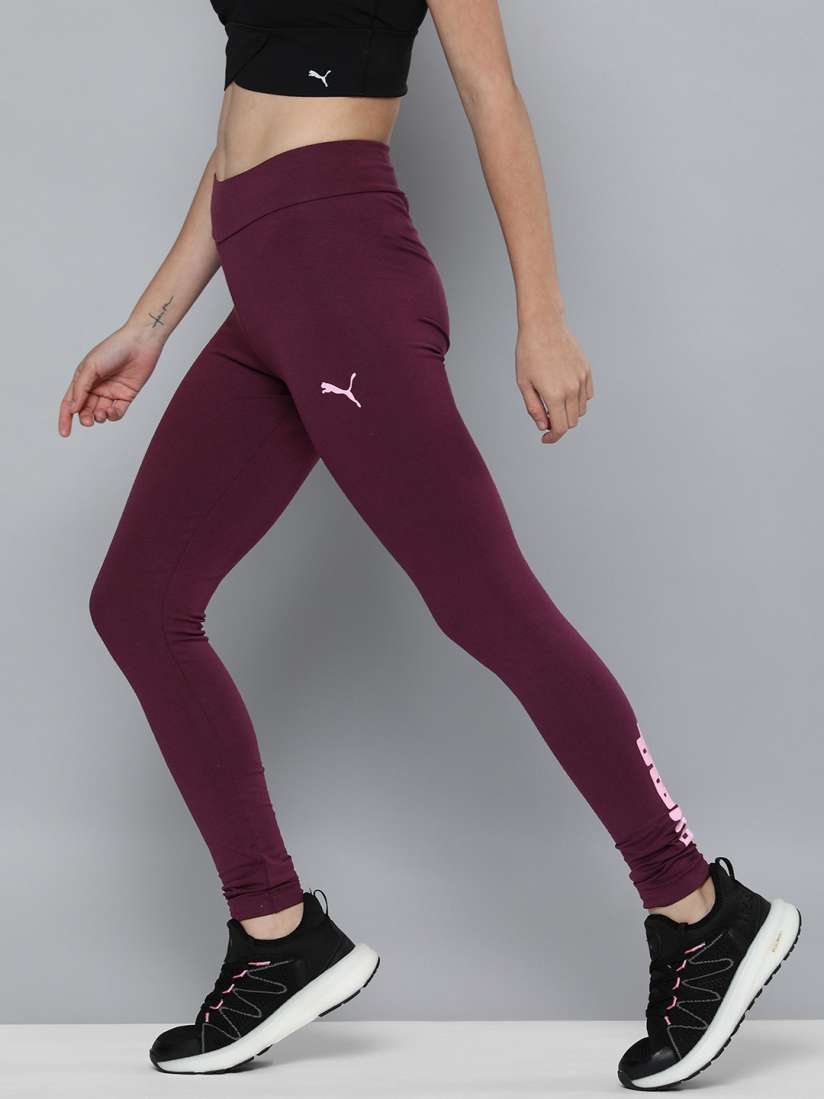 Buy Puma Women Burgundy High Waist Tight Fit Casual Leggings Tights for Women 17592504 Myntra