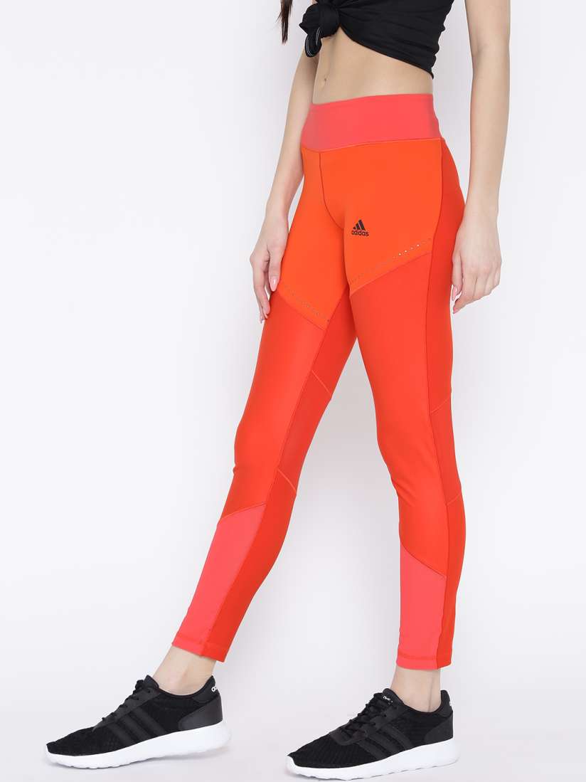 Buy ADIDAS Coral Red WOW Drop 1 Colourblocked Training Tights Tights for Women 1759604 Myntra