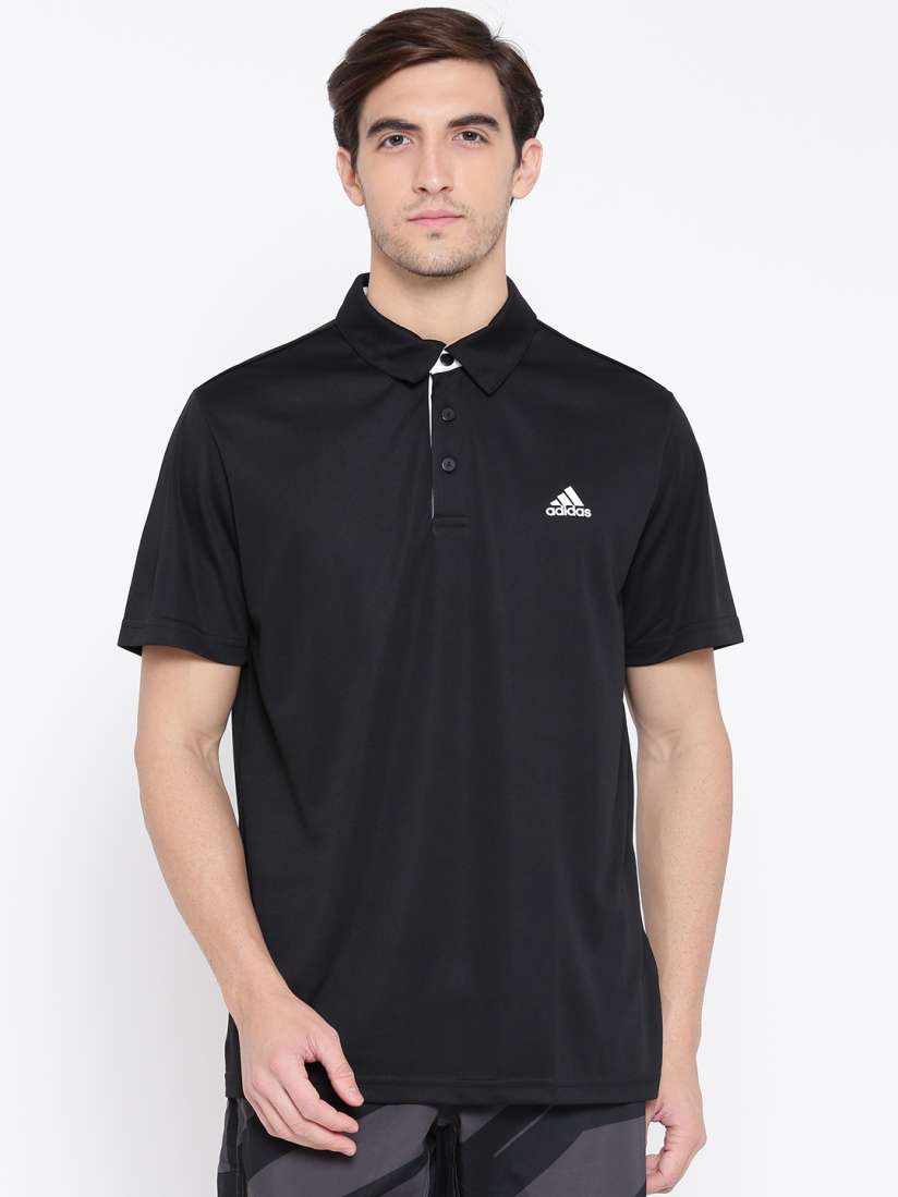 Buy ADIDAS Men Black Approach Solid Polo Collar T shirt Tshirts for Men 1759823 Myntra