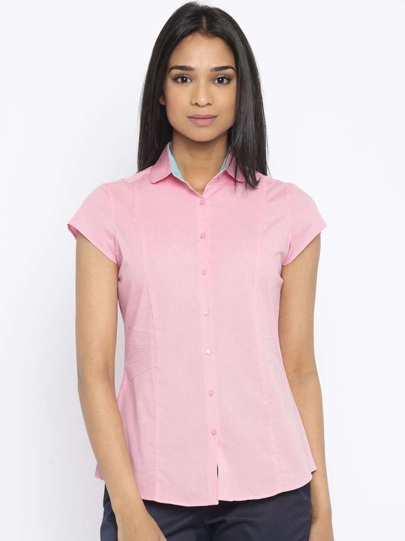 Buy Park Avenue Pink Solid Formal Shirt Shirts for Women 1760548 Myntra