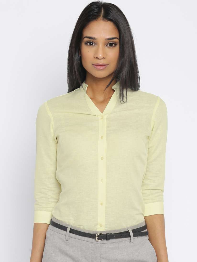 Buy Park Avenue Women Yellow Formal Shirt Shirts for Women 1760556 Myntra