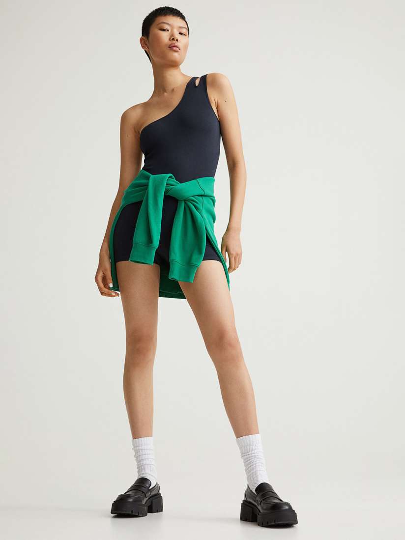 Buy H M Women Navy Blue One shoulder Playsuit Jumpsuit for Women 17607264 Myntra