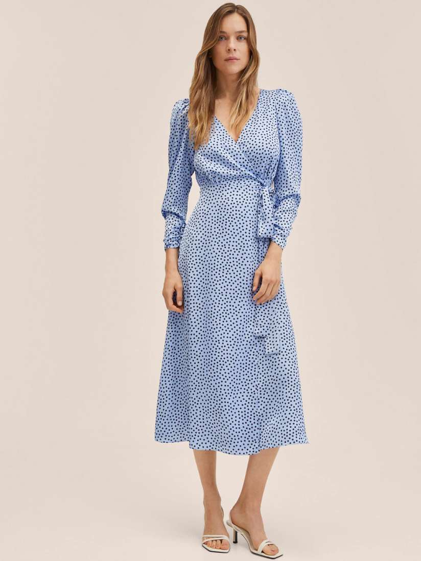 Mango polka dot wrap dress top