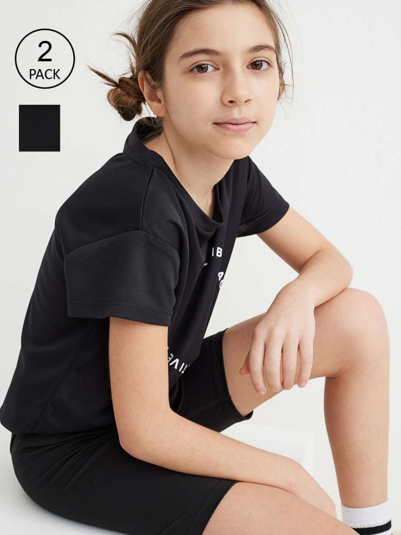 Buy H M Girls Black 2 Pack Cycling Shorts Shorts for Girls 17611450 Myntra