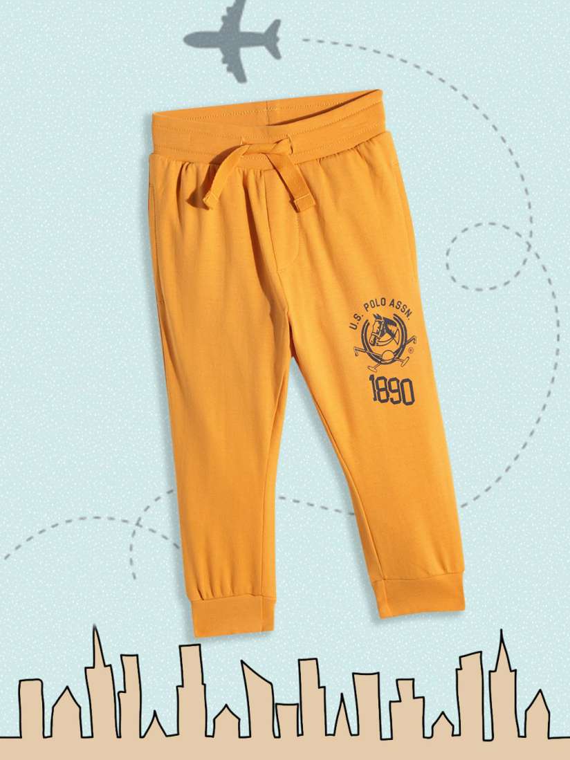 Buy U.S. Polo Assn. Kids Boys Yellow Pure Cotton Solid Joggers Track Pants for Boys 17616288 Myntra