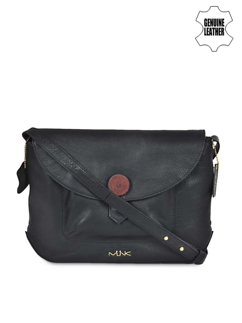 Buy MUNK Black Genuine Leather Sling Bag Handbags for Women 1761846 Myntra