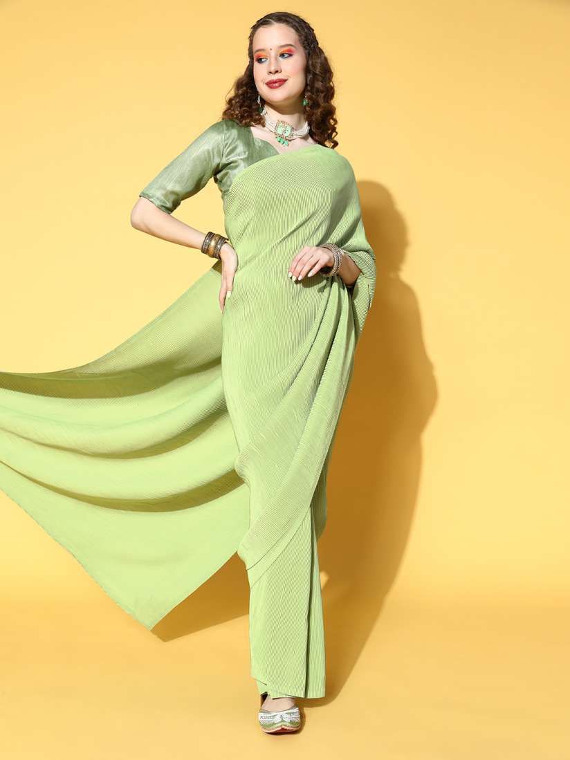 Myntra green saree sales