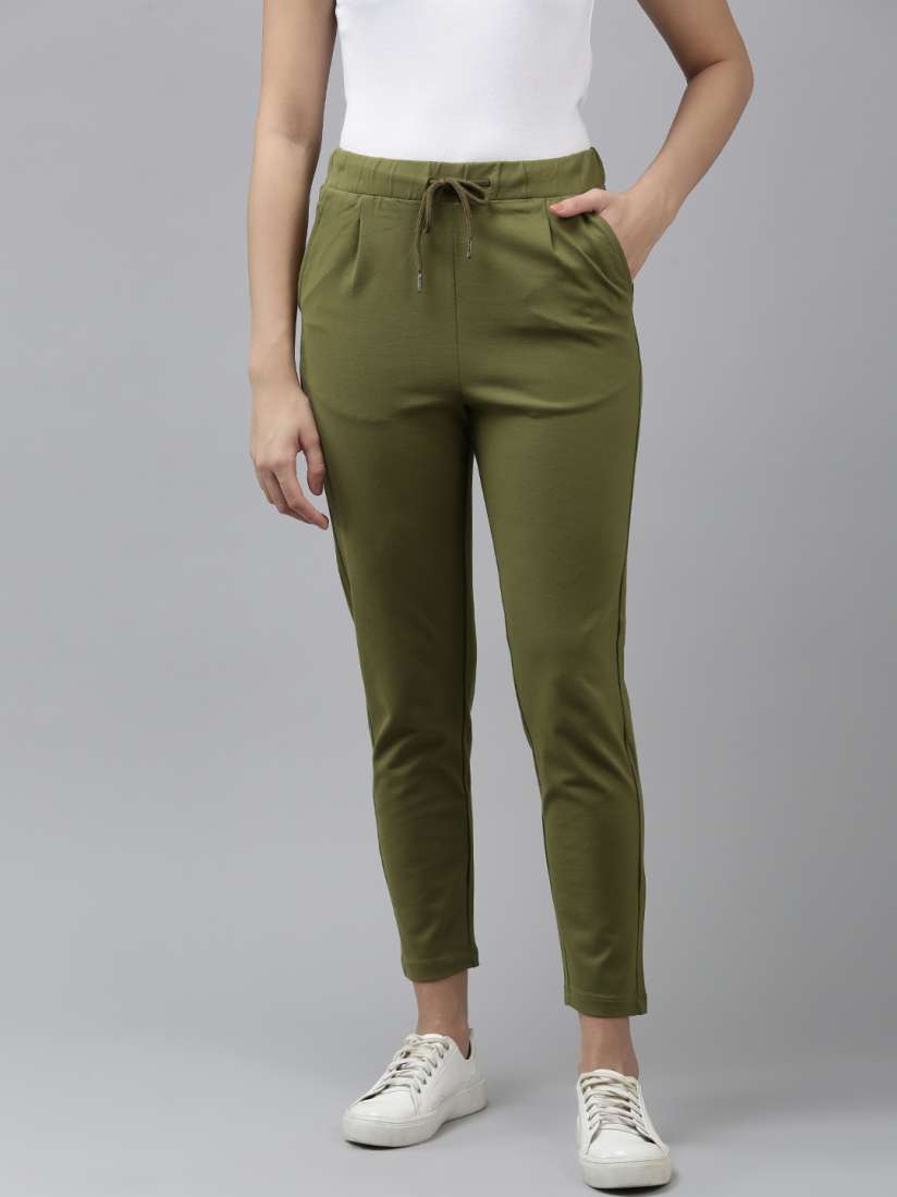 Buy Van Heusen Women Solid Mid Rise Pleated Trousers Trousers for Women 17622800 Myntra