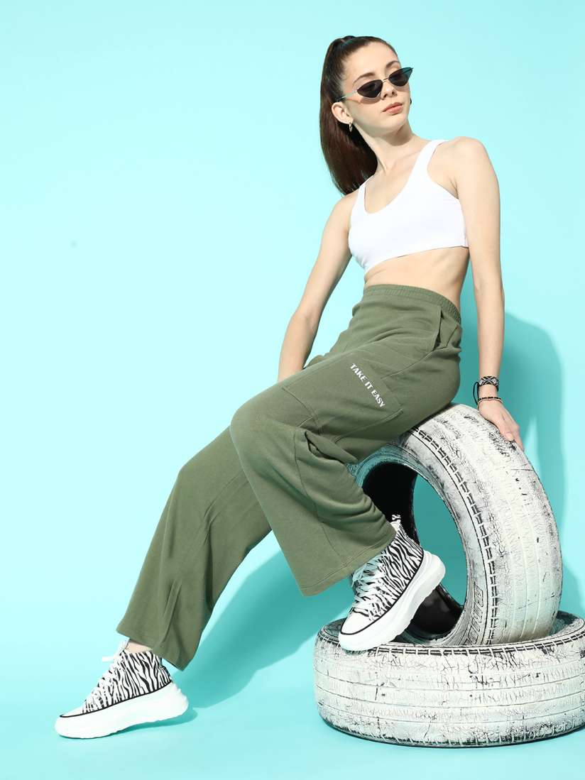 Green track pants womens online