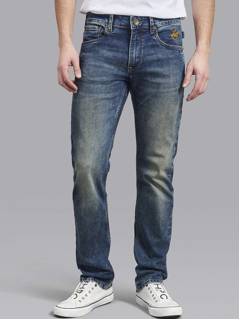 Buy Beverly Hills Polo Club Men Blue Skinny Fit Heavy Fade Stretchable Jeans Jeans for Men 17629104 Myntra