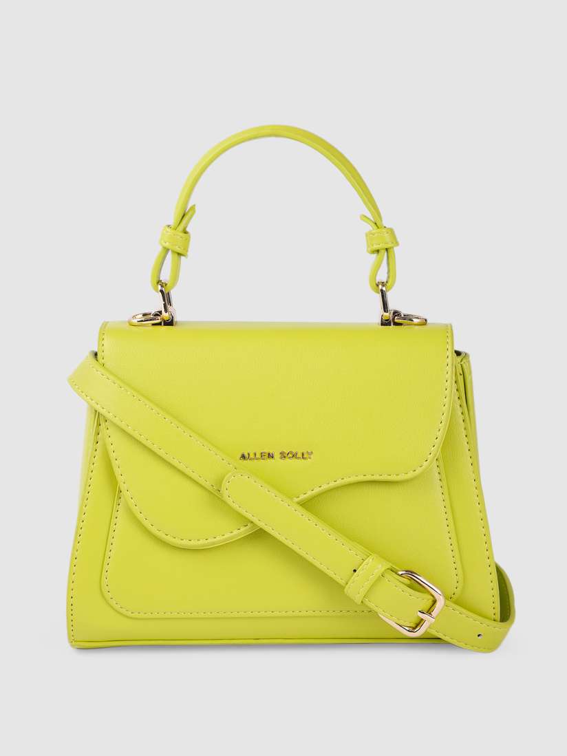 Buy Allen Solly Yellow Solid Structured Satchel Handbags for Women 17630442 Myntra