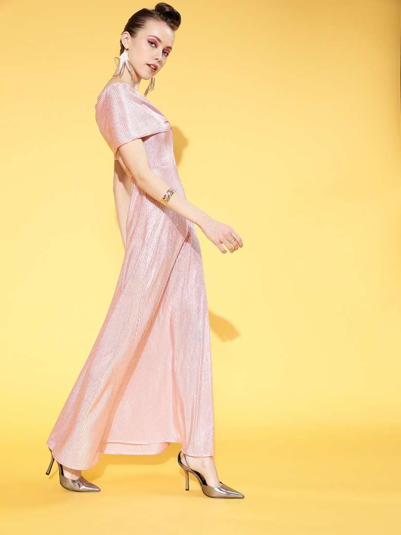 Buy Athena Women Bright Pink Solid Pleated Form Dress Dresses for Women 17650672 Myntra