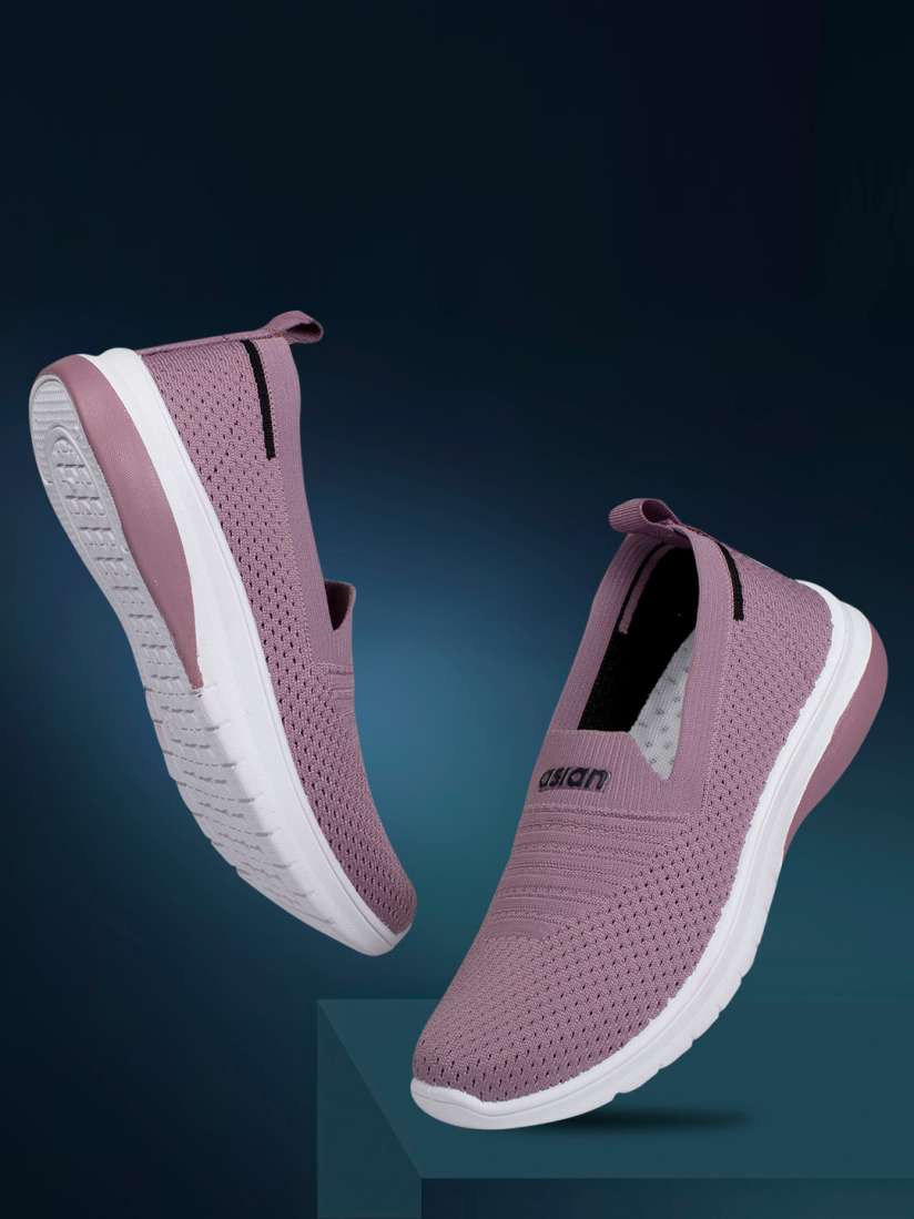 Buy ASIAN Women Mauve Woven Design Slip On Sneakers Casual Shoes for Women 17661708 Myntra