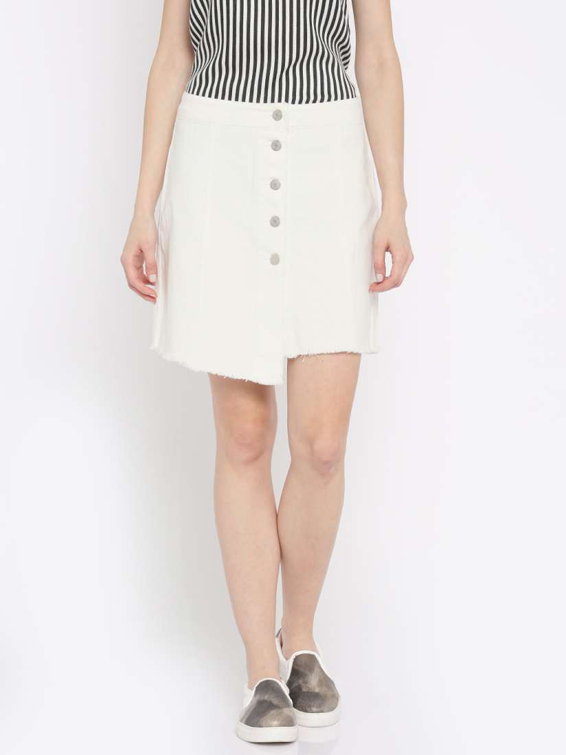 Buy Vero Moda White Denim A Line Skirt Skirts for Women 1766308 Myntra