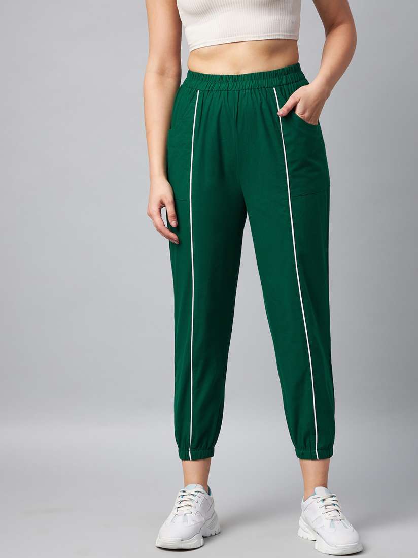 Buy Orchid Blues Women Green Relaxed High Rise Pure Cotton Joggers Trousers for Women 17664268 Myntra