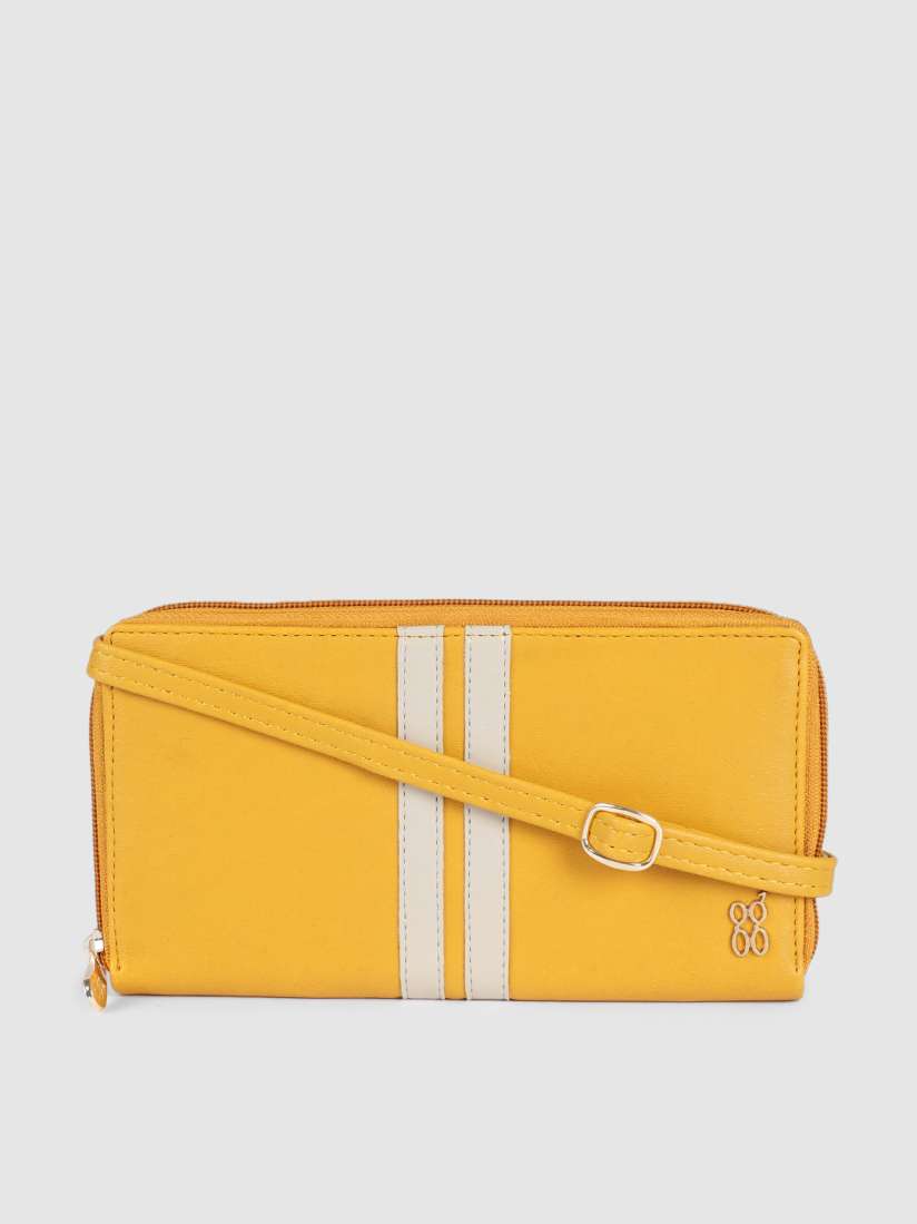 Yellow zip around purse outlet