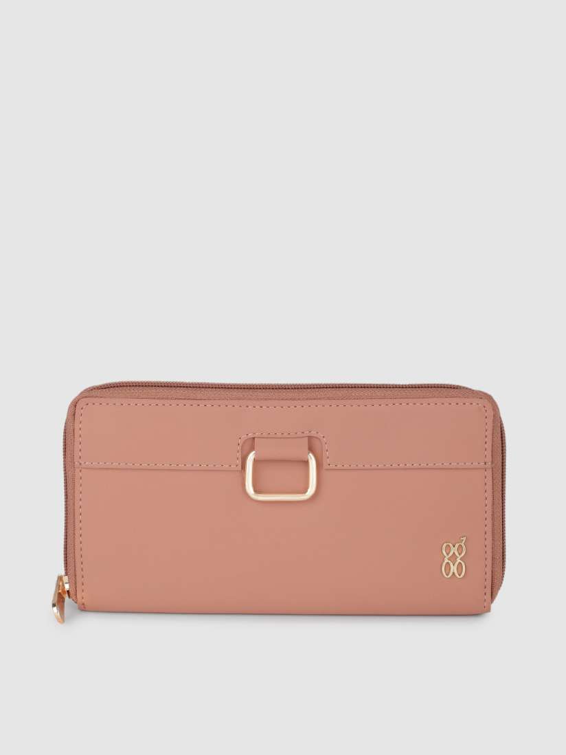 Buy Baggit Women Dusty Pink Solid Zip Around Wallet Wallets for Women 17671750 Myntra