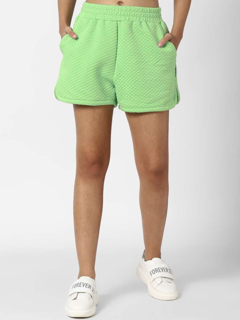 Buy FOREVER 21 Women Green Solid Shorts Shorts for Women 17691294 Myntra