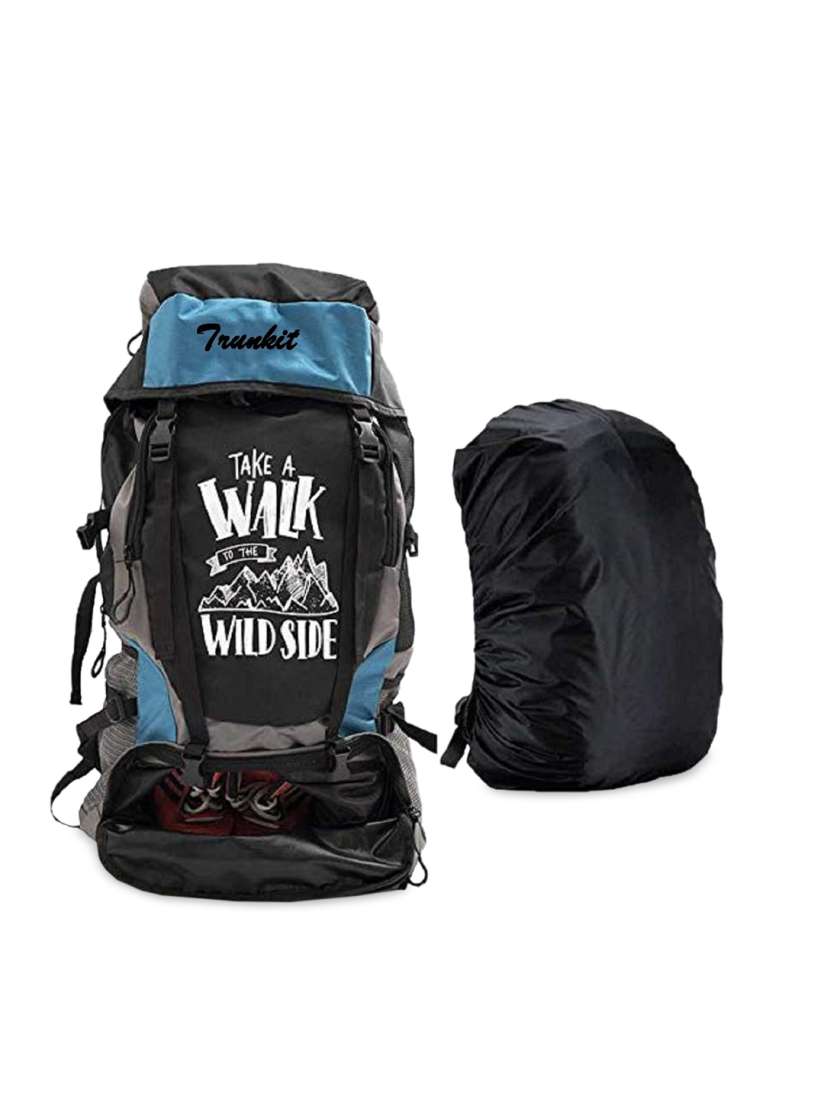 Buy TRUNKIT Blue And Black Printed Trekking Hiking Travel Bag Rucksacks Rucksacks for Unisex 17693958 Myntra