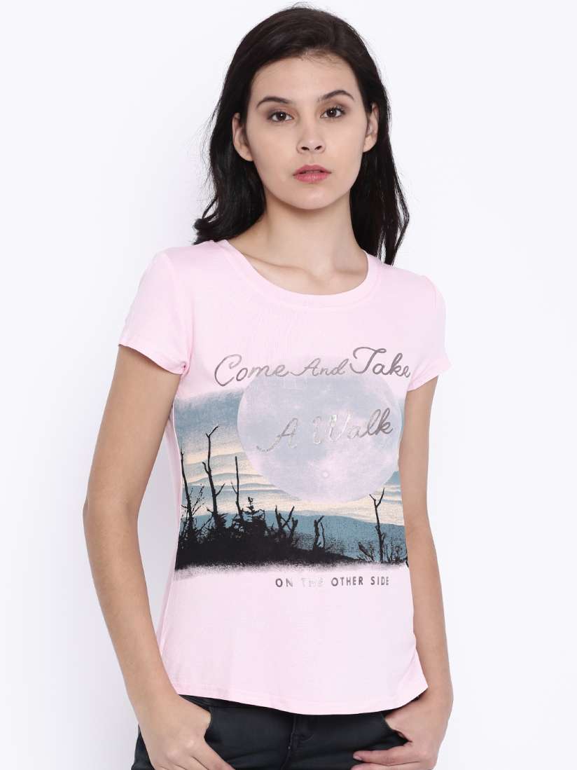 Buy Deal Jeans Women Pink Printed Top Tops for Women 1769667 Myntra
