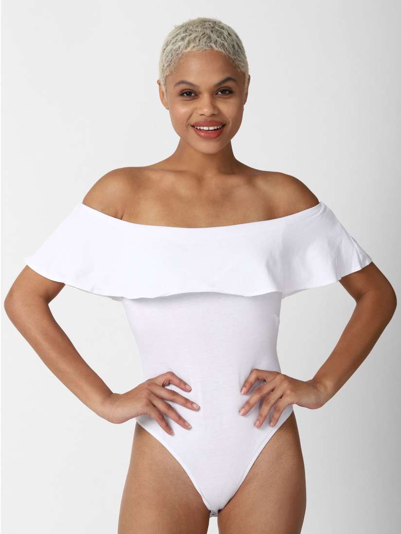 Buy FOREVER 21 White Off Shoulder Bodysuit Bodysuit for Women 17696940 Myntra