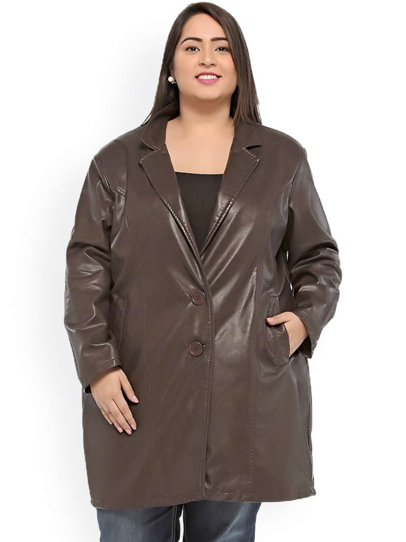 Buy plusS Brown Long Coat Coats for Women 1770283 Myntra