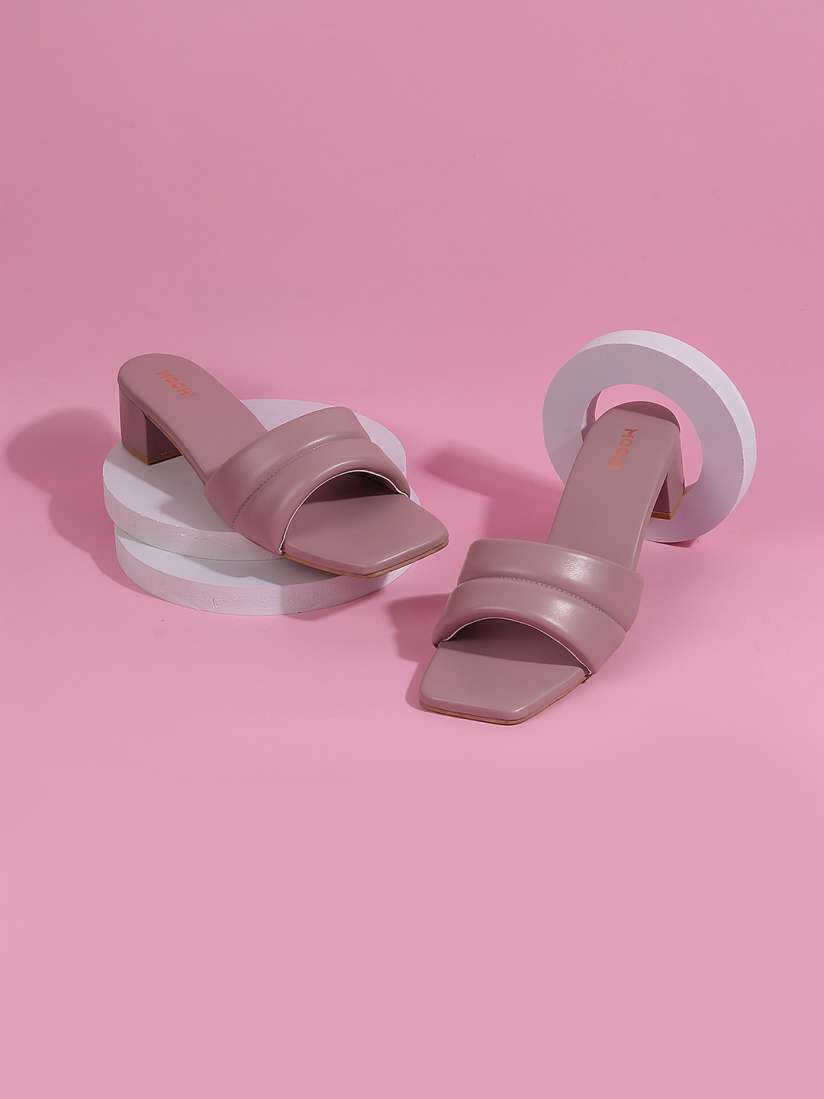 Mauve block heels discount