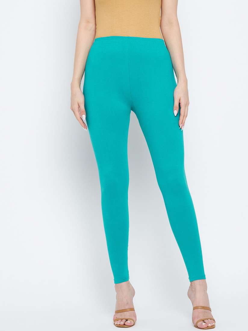Buy Clora Creation Women Sea Green Solid Cotton Ankle Length Leggings Leggings for Women 17725506 Myntra