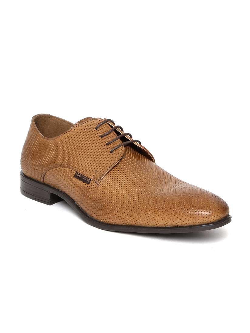 Buy Red Tape Men Brown Textured Leather Formal Shoes Formal Shoes for Men 1772815 Myntra