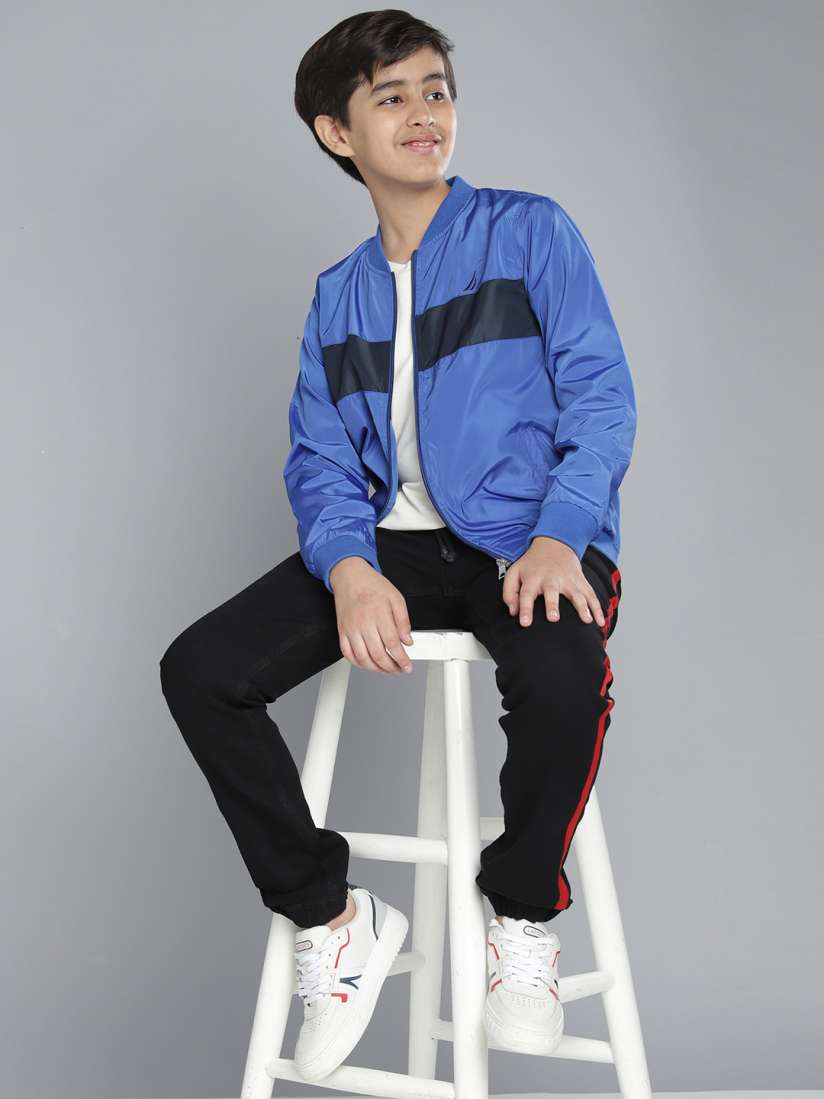 Buy Nautica Boys Blue Black Colourblocked Bomber Jacket Jackets for Boys 17737008 Myntra