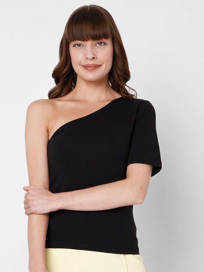 Buy Vero Moda Black One Shoulder Top Tops for Women 17737858 Myntra