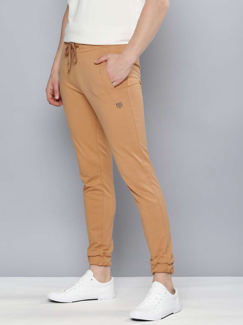 Buy Mast Harbour Men Peach Coloured Solid Joggers Track Pants for Men 17741952 Myntra